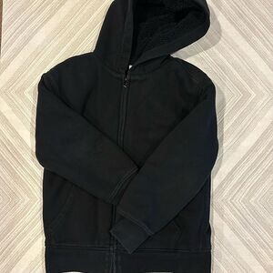 Gap Boys Black Fleece Lined Hooded Zip-up Sweatshirt